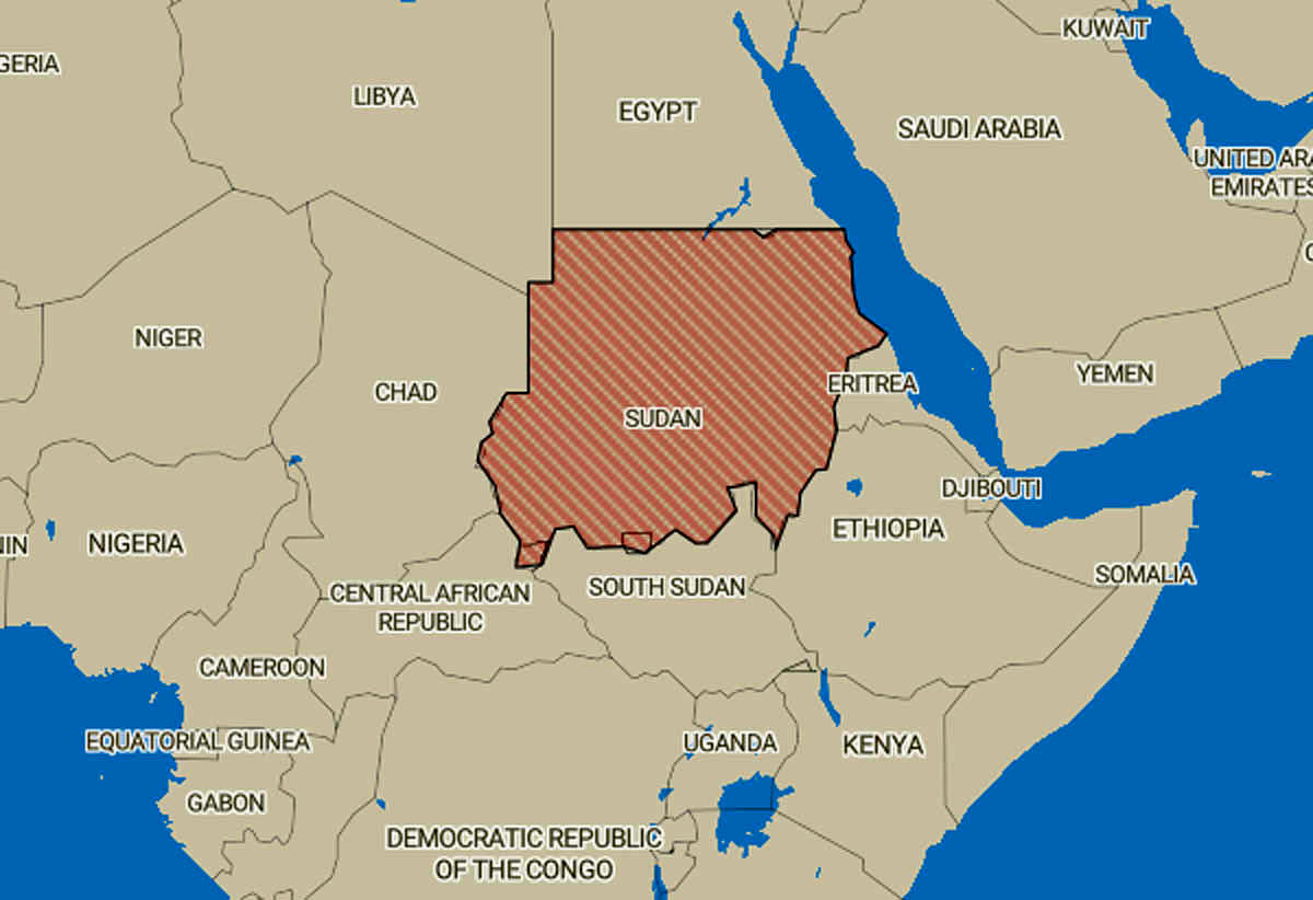 سودان در نقشه جهان